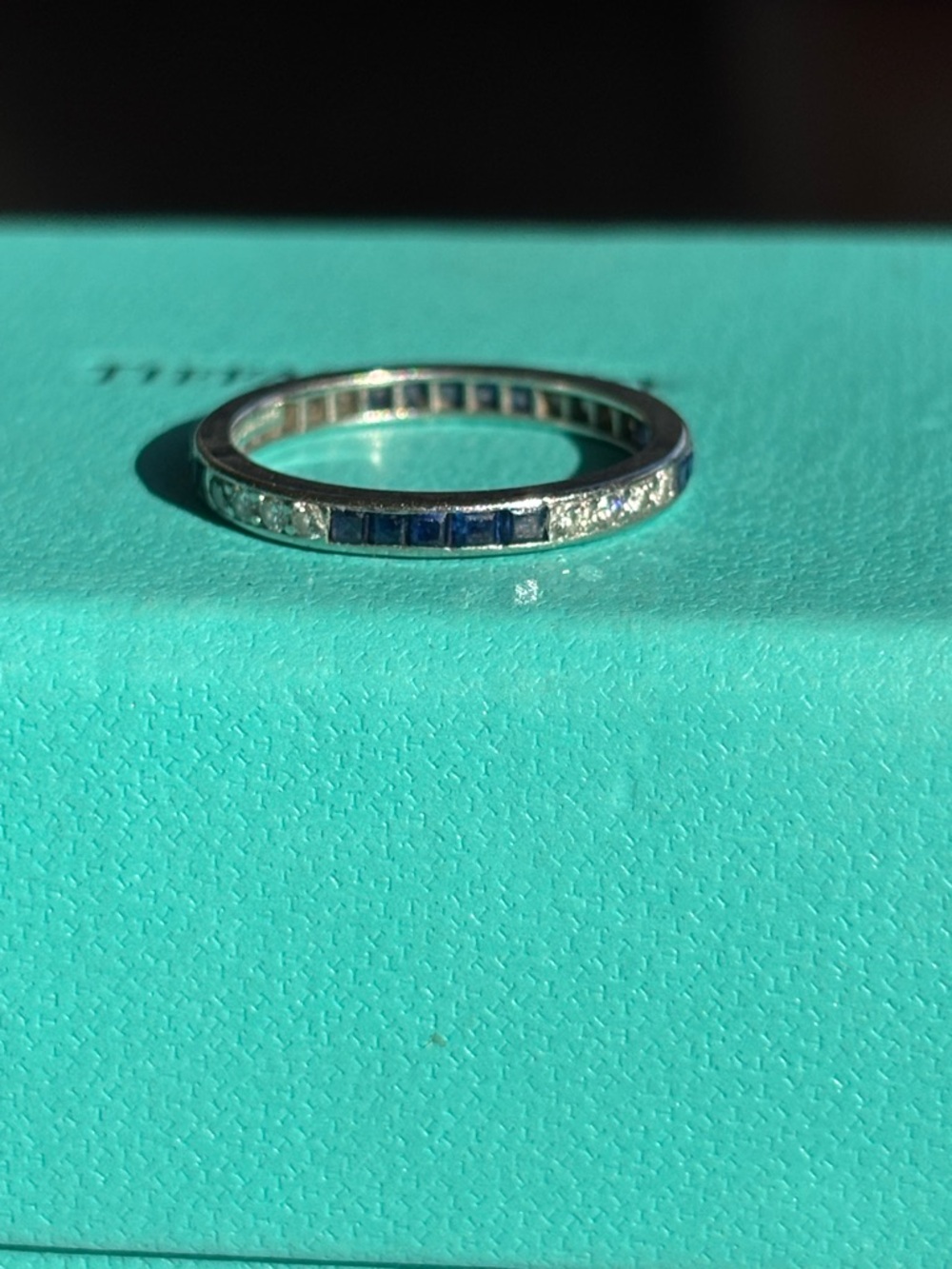 Tiffany & Co. Blue Sapphire and Diamond Full Eternity Band 2.2mm 5.5 - Picture 3 of 14